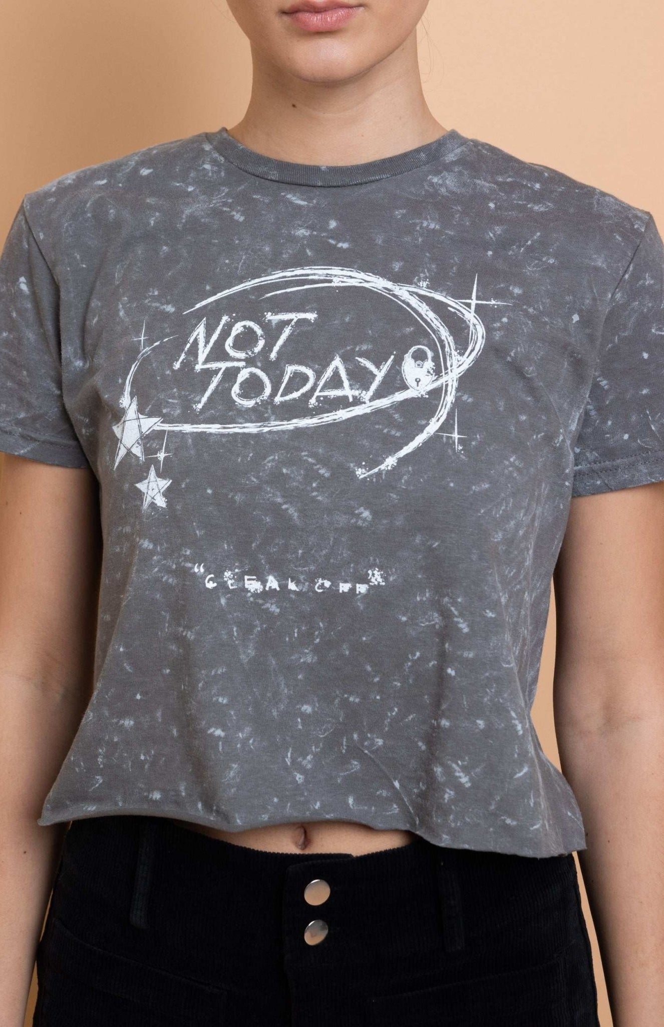 Shop Daisy Street Daisy Street Not Today Snow Washed Baby Tee T-Shirts for women – premium loungewear and festival fashion at Spoiled Brat