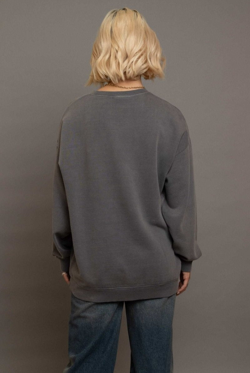 Shop Daisy Street Daisy Street Playing Out Oversized Sweatshirt Sweater for women – premium loungewear and festival fashion at Spoiled Brat