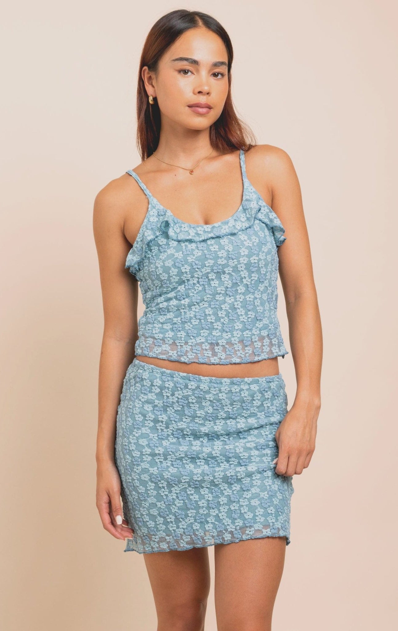 Shop Daisy Street Daisy Street Ruffle Detail Bubble Lace Cami Top Cami Top for women – premium loungewear and festival fashion at Spoiled Brat