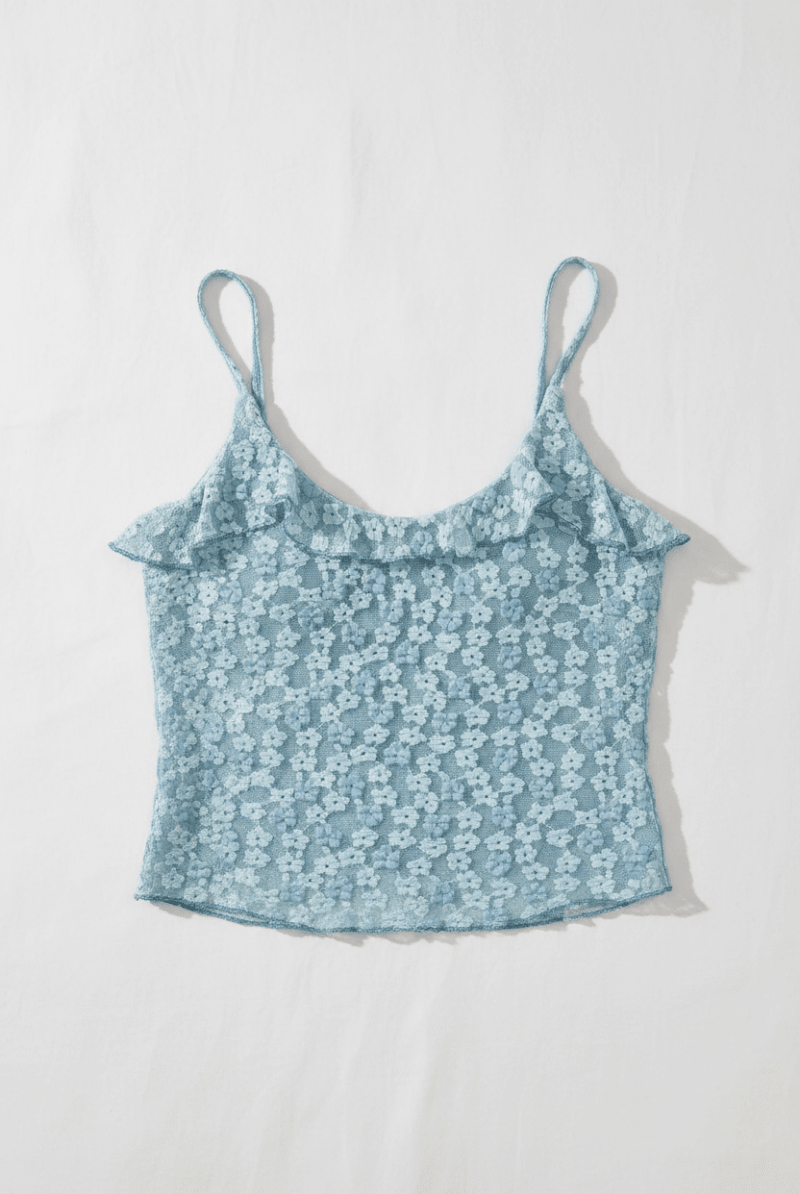 Shop Daisy Street Daisy Street Ruffle Detail Bubble Lace Cami Top Cami Top for women – premium loungewear and festival fashion at Spoiled Brat