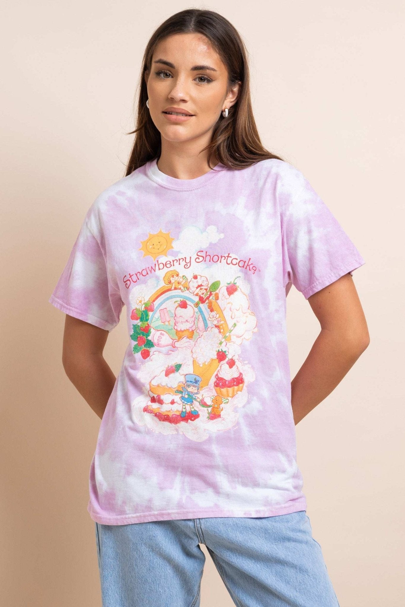 Shop Daisy Street Daisy Street Strawberry Shortcake Tie Dye Tyler Tee T-Shirt for women – premium loungewear and festival fashion at Spoiled Brat