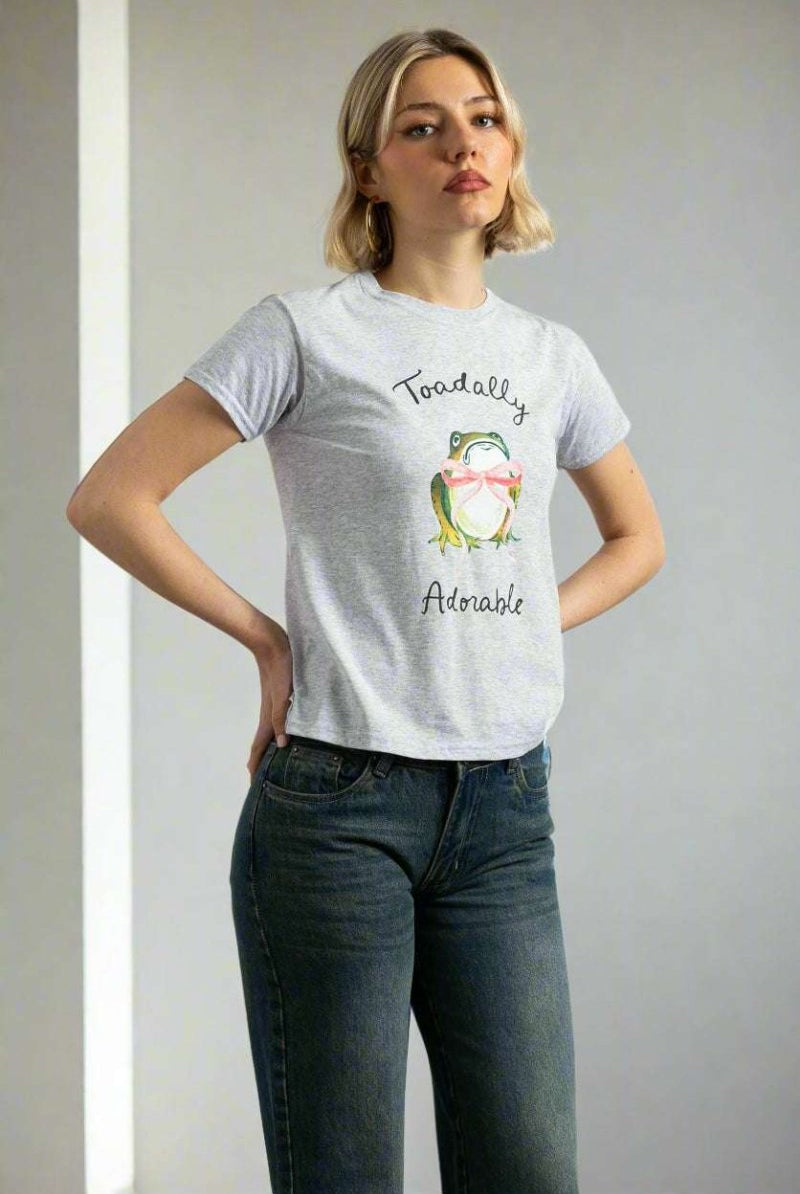 Shop Daisy Street Daisy Street Toadally Adorable Baby Tee T-Shirt for women – premium loungewear and festival fashion at Spoiled Brat