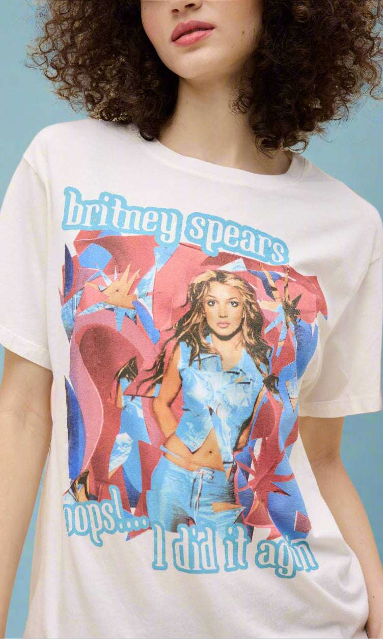 Shop Daydreamer LA Daydreamer LA Britney Spears Oops I Did It Again Boyfriend Tee T-Shirt for women – premium loungewear and festival fashion at Spoiled Brat