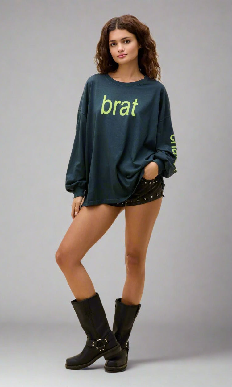 Shop Daydreamer LA Daydreamer LA CHARLI XCX Brat Long Sleeve Tee T-Shirt for women – premium loungewear and festival fashion at Spoiled Brat