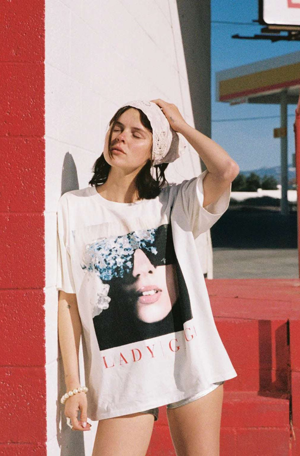 Shop Daydreamer LA Daydreamer LA Lady Gaga The Fame Merch Tee T-Shirt for women – premium loungewear and festival fashion at Spoiled Brat