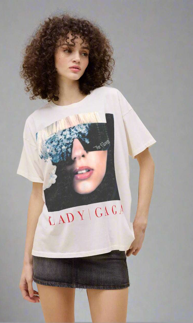 Shop Daydreamer LA Daydreamer LA Lady Gaga The Fame Merch Tee T-Shirt for women – premium loungewear and festival fashion at Spoiled Brat