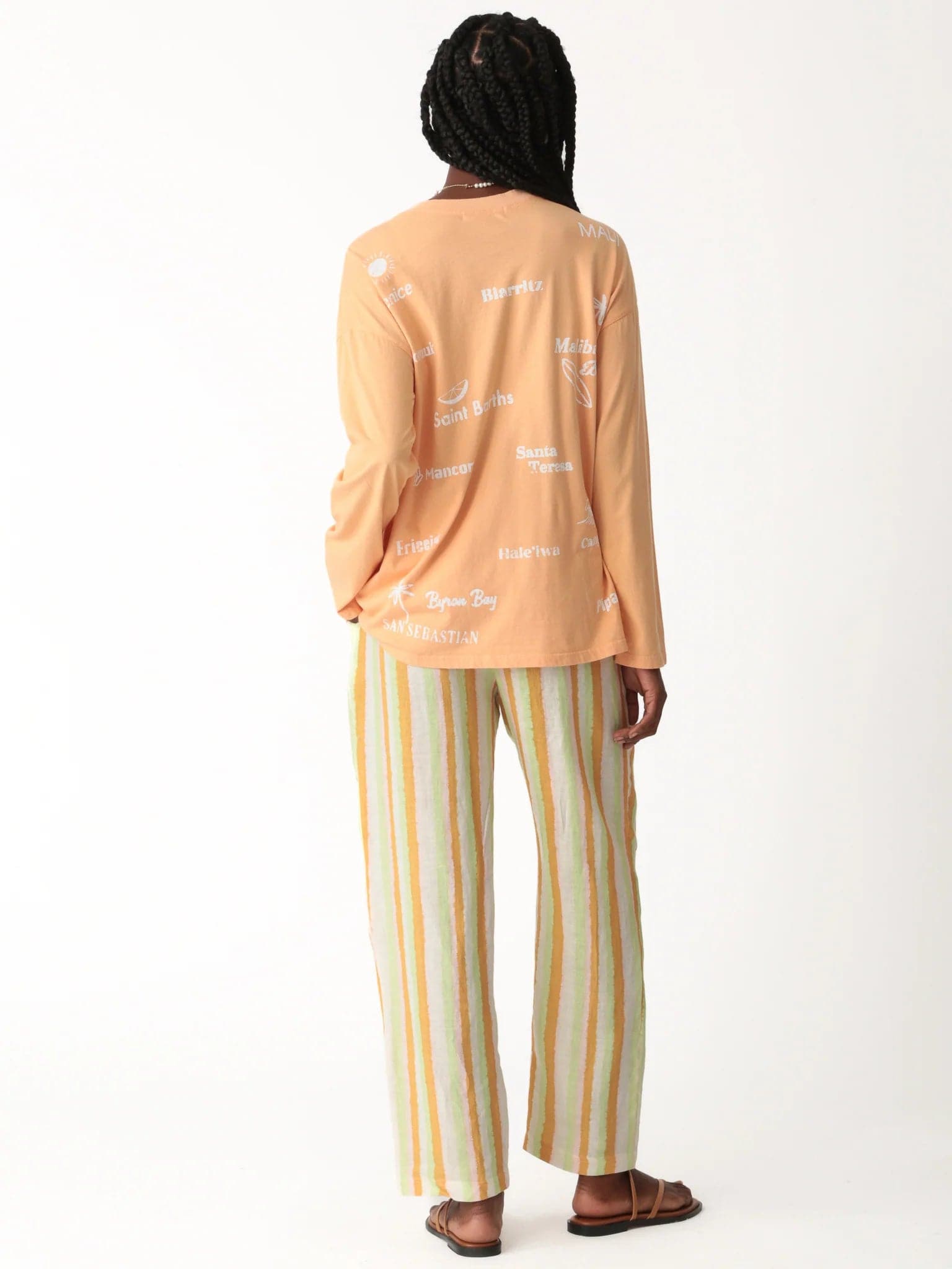 Shop Electric and Rose Electric and Rose Camden Boyfriend Tee - Beach Club Graphic Long Sleeved Top for women – premium loungewear and festival fashion at Spoiled Brat