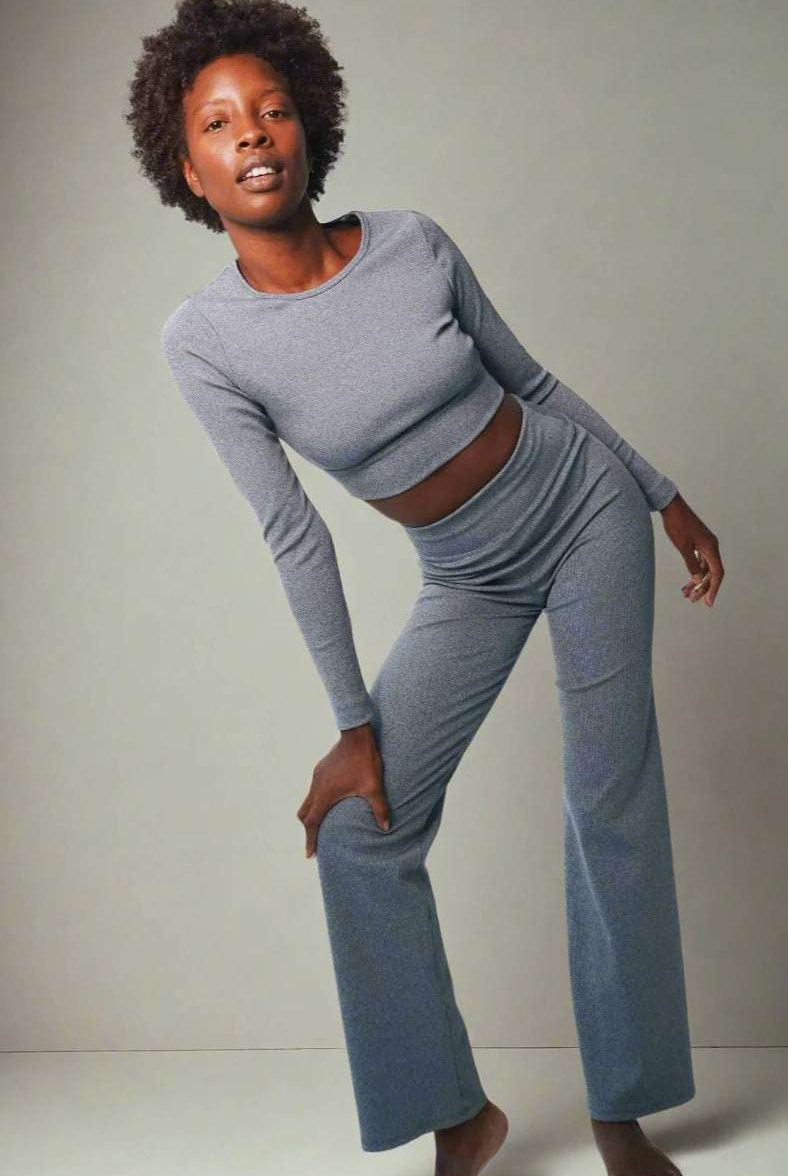Shop Electric and Rose Electric & Rose Ella Ribbed Lounge Pants Trousers for women – premium loungewear and festival fashion at Spoiled Brat