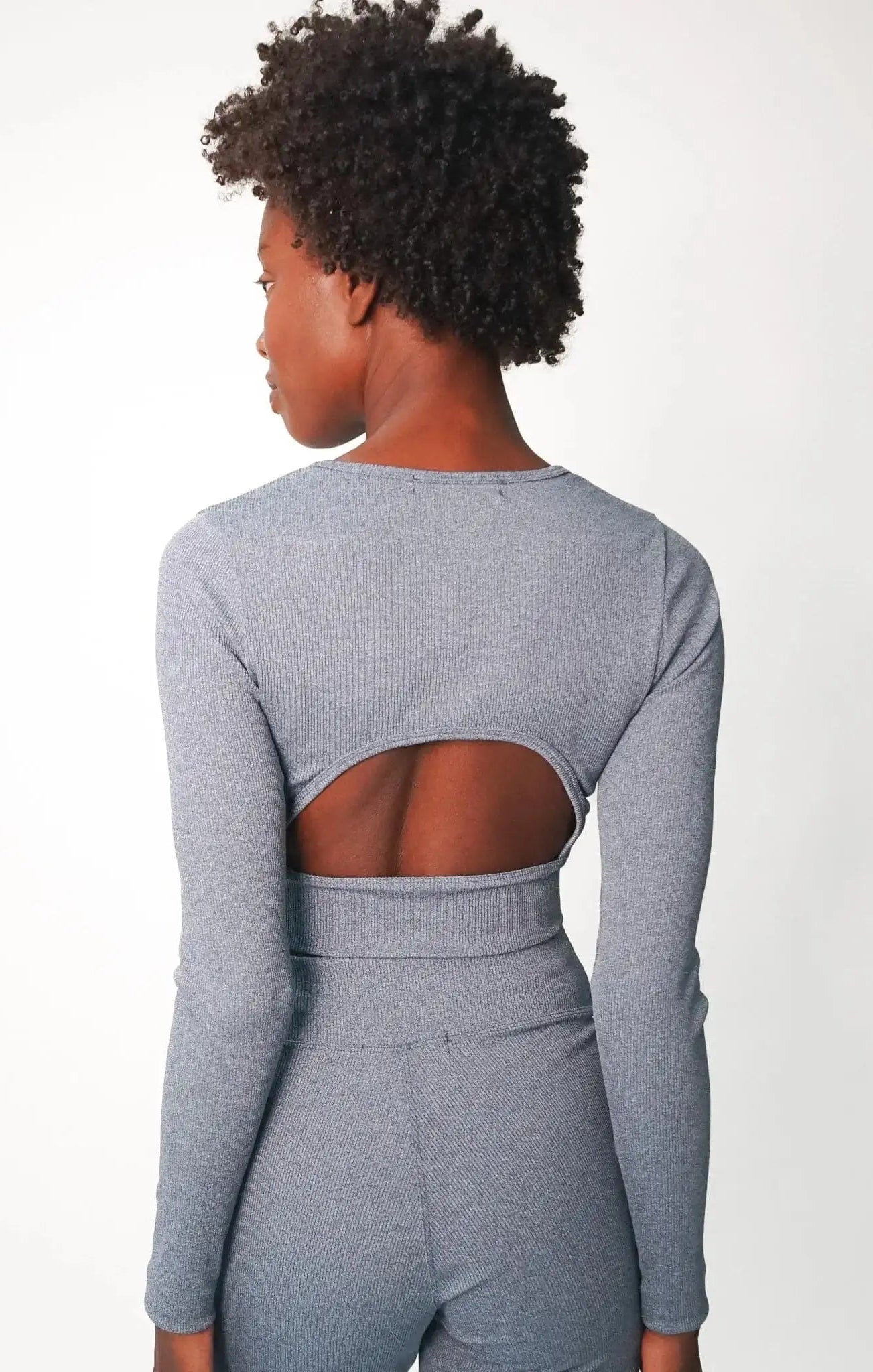 Shop Electric and Rose Electric & Rose Kennedy Rib Crop Top Long Sleeved Top for women – premium loungewear and festival fashion at Spoiled Brat