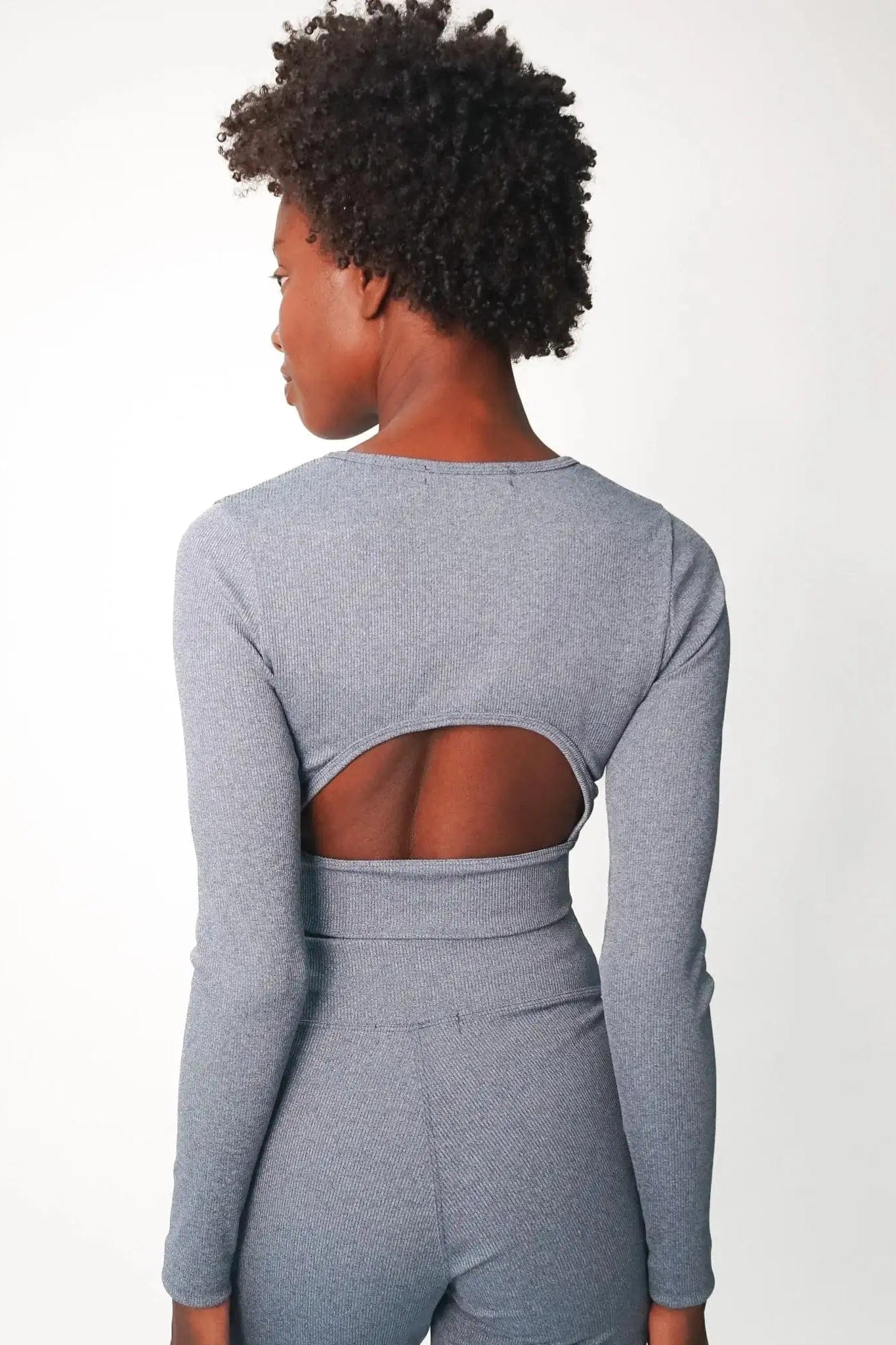 Shop Electric and Rose Electric & Rose Kennedy Rib Crop Top Long Sleeved Top for women – premium loungewear and festival fashion at Spoiled Brat