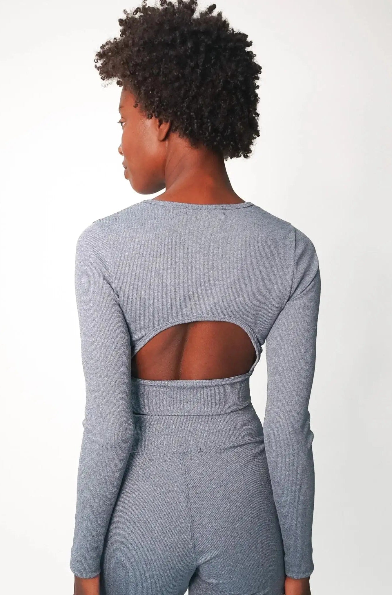 Shop Electric and Rose Electric & Rose Kennedy Rib Crop Top Long Sleeved Top for women – premium loungewear and festival fashion at Spoiled Brat