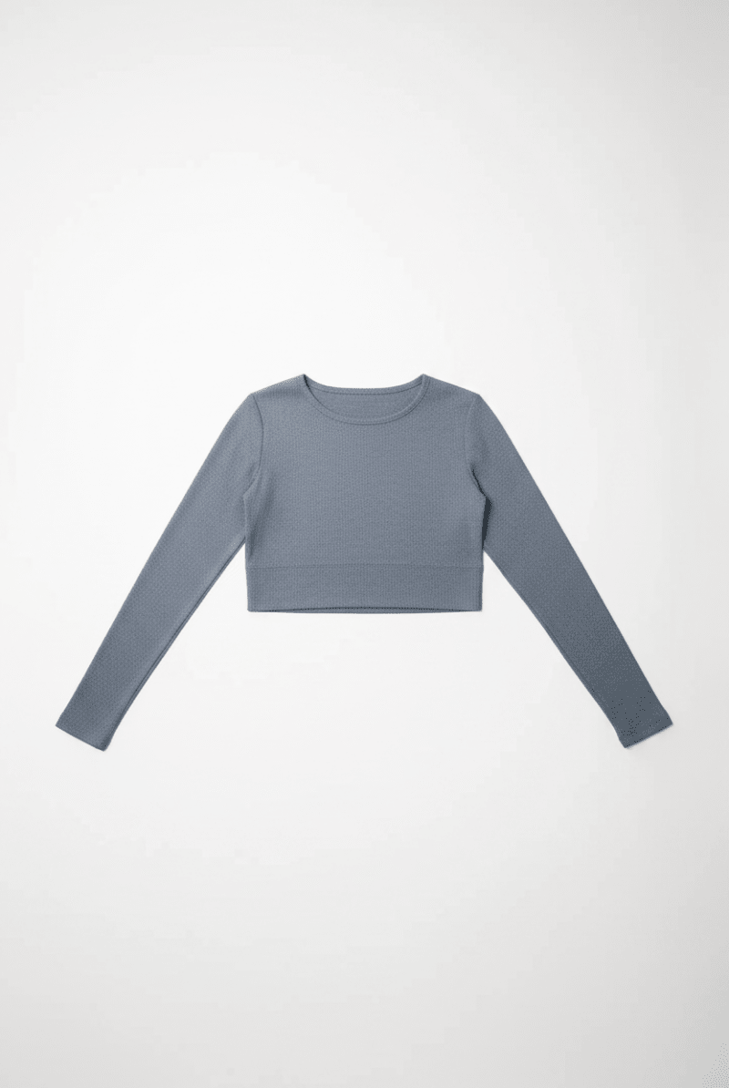 Shop Electric and Rose Electric & Rose Kennedy Rib Crop Top Long Sleeved Top for women – premium loungewear and festival fashion at Spoiled Brat