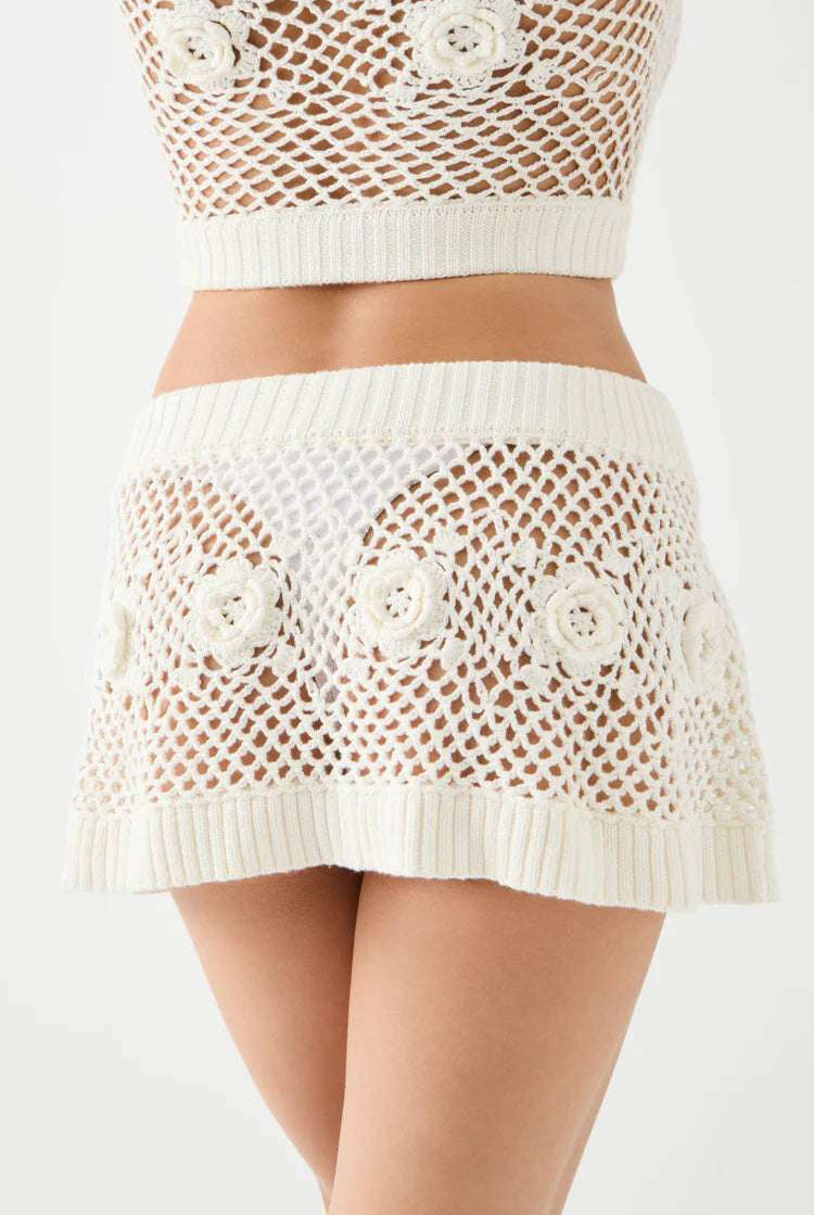 Shop Frankies Bikinis Frankies Bikinis Adaline Crochet Cropped Shirt Crop Top for women – premium loungewear and festival fashion at Spoiled Brat