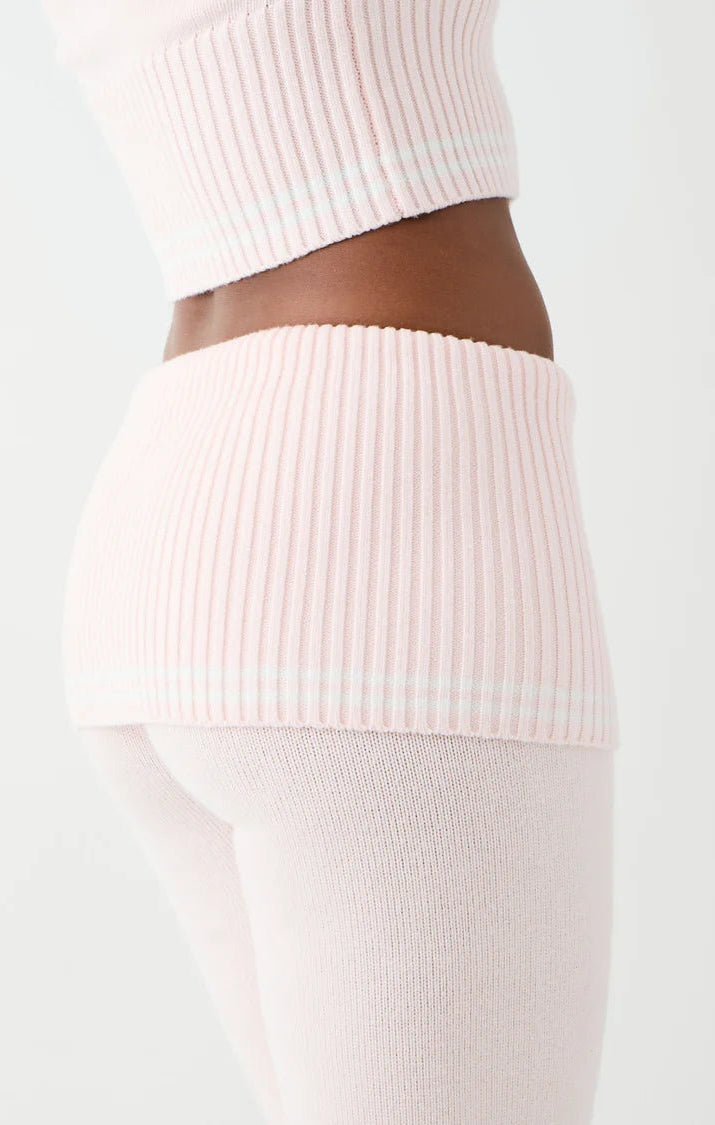Frankies Bikinis Aimee Cloud Knit Flare Pant in Rosebud Pink - Spoiled Brat