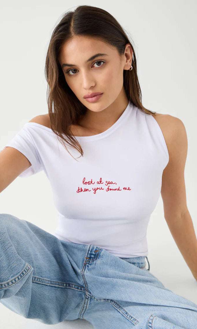 Shop Frankies Bikinis Frankies Bikinis Starlight Cotton Tee Top for women – premium loungewear and festival fashion at Spoiled Brat