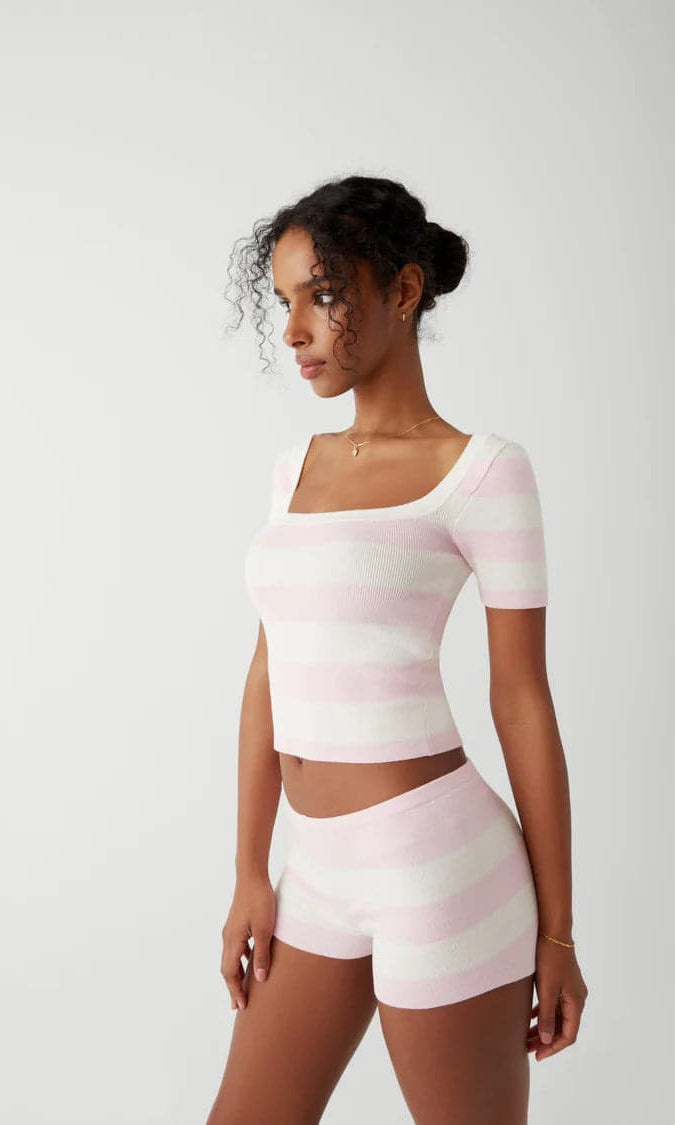 Shop Frankies Bikinis Frankies Bikinis Sunset Ballet Knit Shirt Top for women – premium loungewear and festival fashion at Spoiled Brat