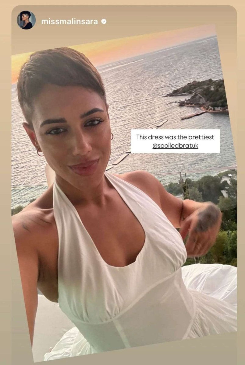 Shop Frankies Bikinis Frankies Bikinis Tulsa Halter Midi Dress as seen on Malin Andersson Maxi Dress for women – premium loungewear and festival fashion at Spoiled Brat