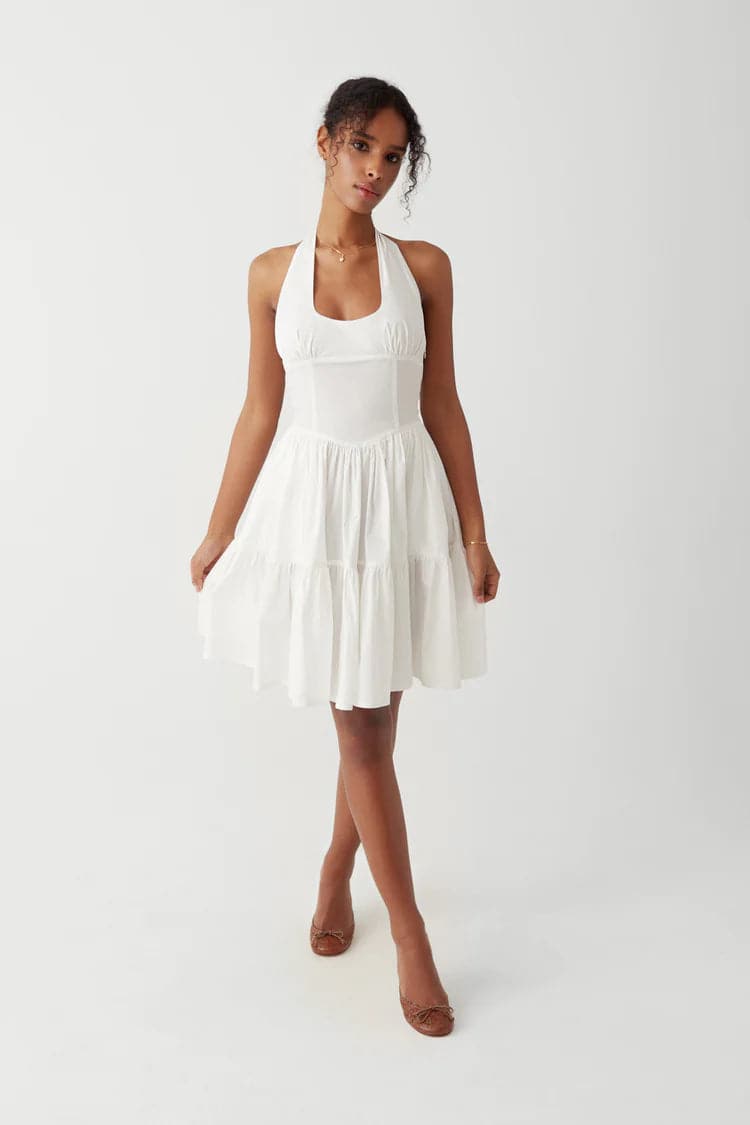 Shop Frankies Bikinis Frankies Bikinis Tulsa Halter Midi Dress as seen on Malin Andersson Maxi Dress for women – premium loungewear and festival fashion at Spoiled Brat