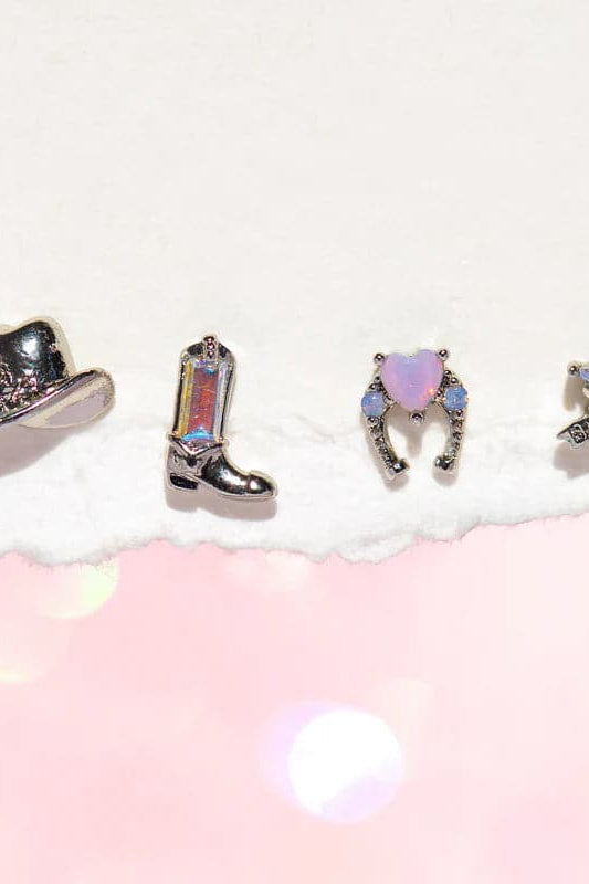 Shop Girls Crew Girls Crew Cowgirl Earring Stud Set Earrings for women – premium loungewear and festival fashion at Spoiled Brat
