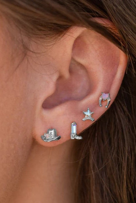 Shop Girls Crew Girls Crew Cowgirl Earring Stud Set Earrings for women – premium loungewear and festival fashion at Spoiled Brat
