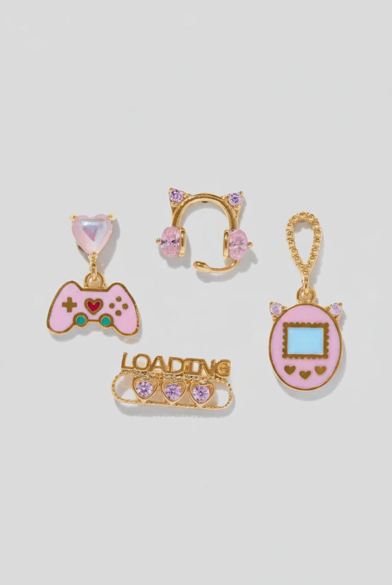 Shop Girls Crew Girls Crew Gamer Gal Earring Stud Set Earrings for women – premium loungewear and festival fashion at Spoiled Brat