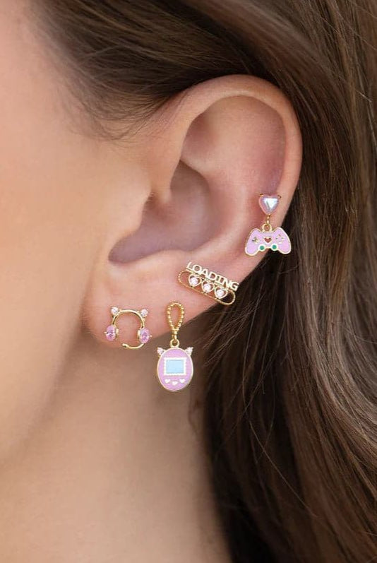 Shop Girls Crew Girls Crew Gamer Gal Earring Stud Set Earrings for women – premium loungewear and festival fashion at Spoiled Brat
