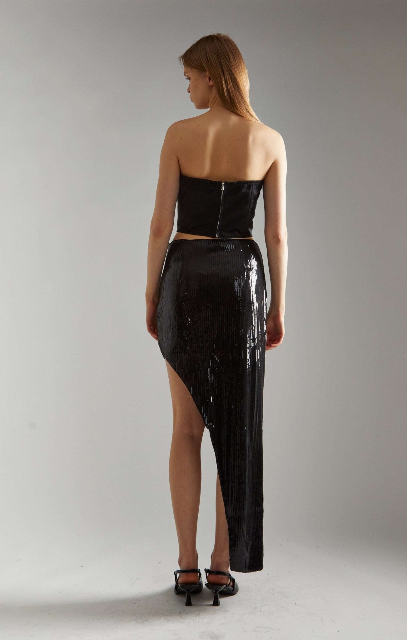 Shop Glamorous Glamorous Black - Satin Rhinestone - Flower Strapless Top Corset for women – premium loungewear and festival fashion at Spoiled Brat