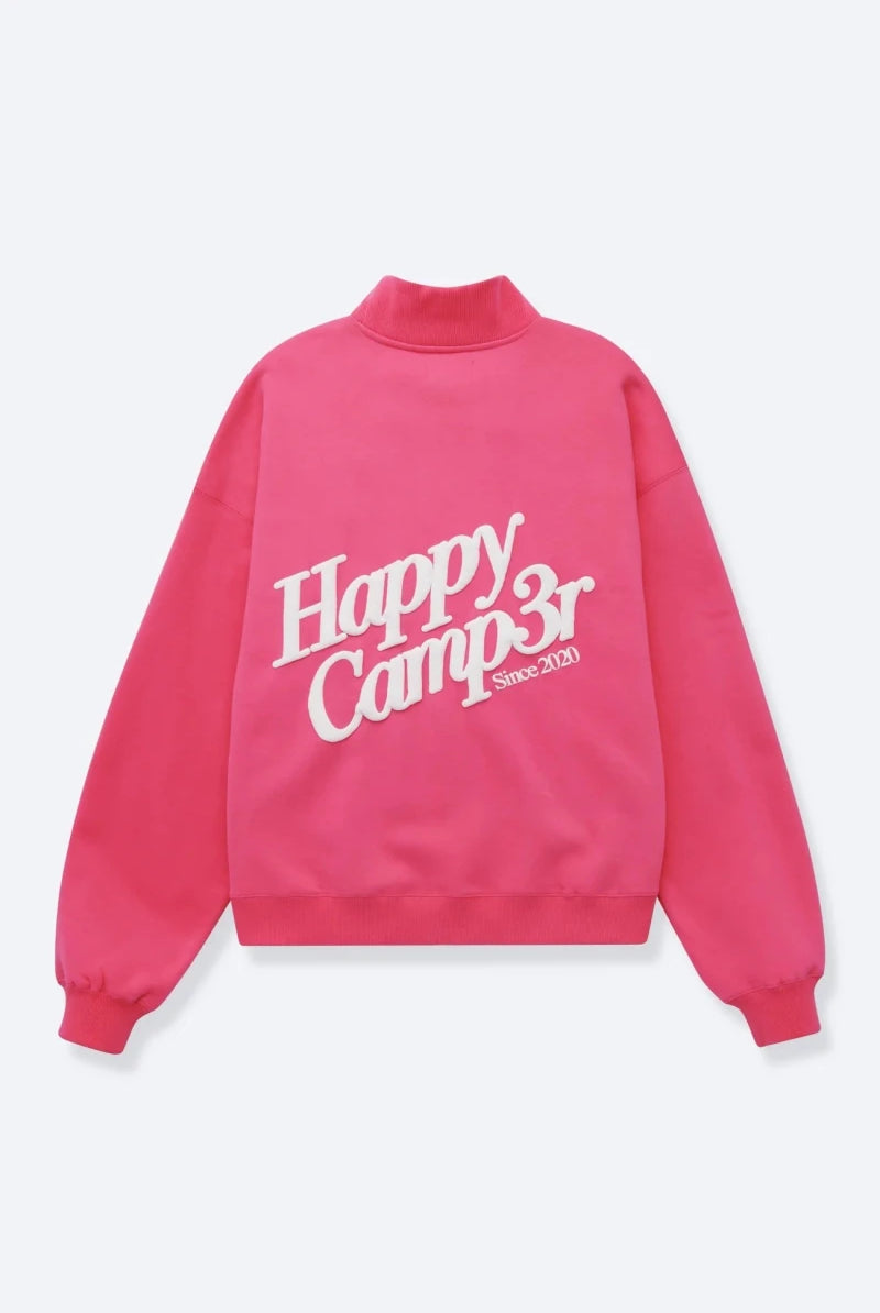 Shop Happy Camp3r Happy Camp3r Hot Pink Mockneck Sweatshirt Sweater for women – premium loungewear and festival fashion at Spoiled Brat