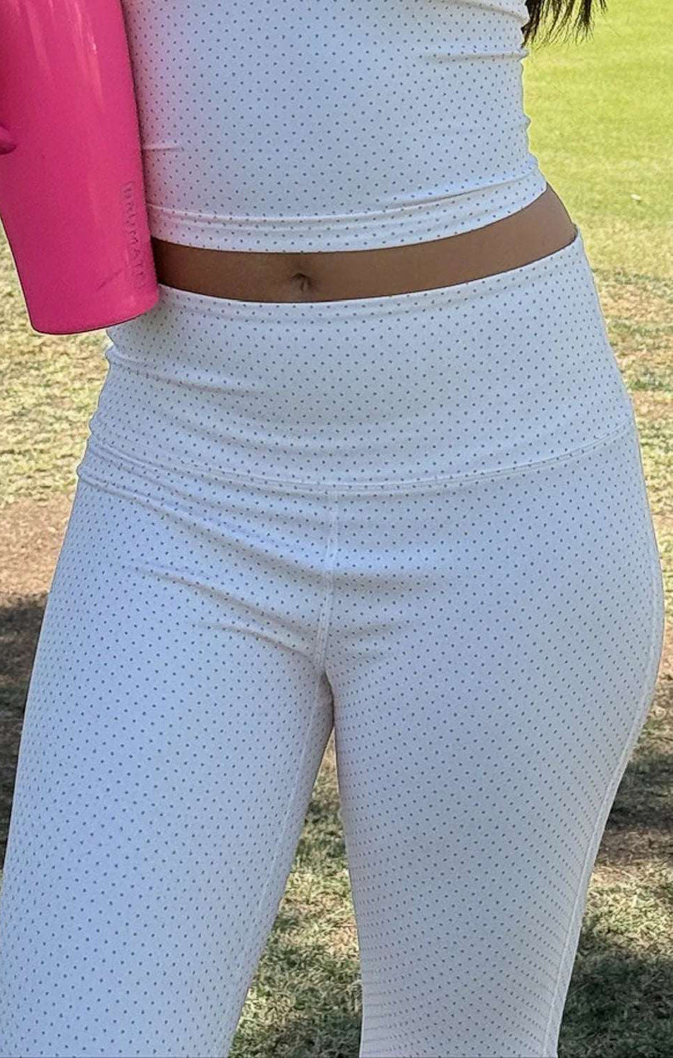 Shop Happy Camp3r Happy Camp3r Whispering Dots Harper Active Pants Leggings for women – premium loungewear and festival fashion at Spoiled Brat