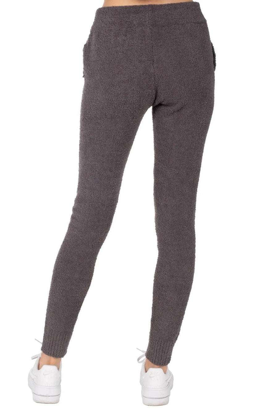 Ivory Ella Smiley Dark Heather Grey Knit Joggers Trousers by Ivory Ella as seen on celebrities