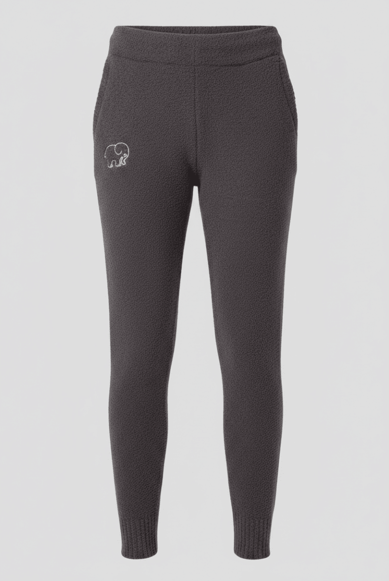 Shop Ivory Ella Ivory Ella Smiley Dark Heather Grey Knit Joggers Trousers for women – premium loungewear and festival fashion at Spoiled Brat