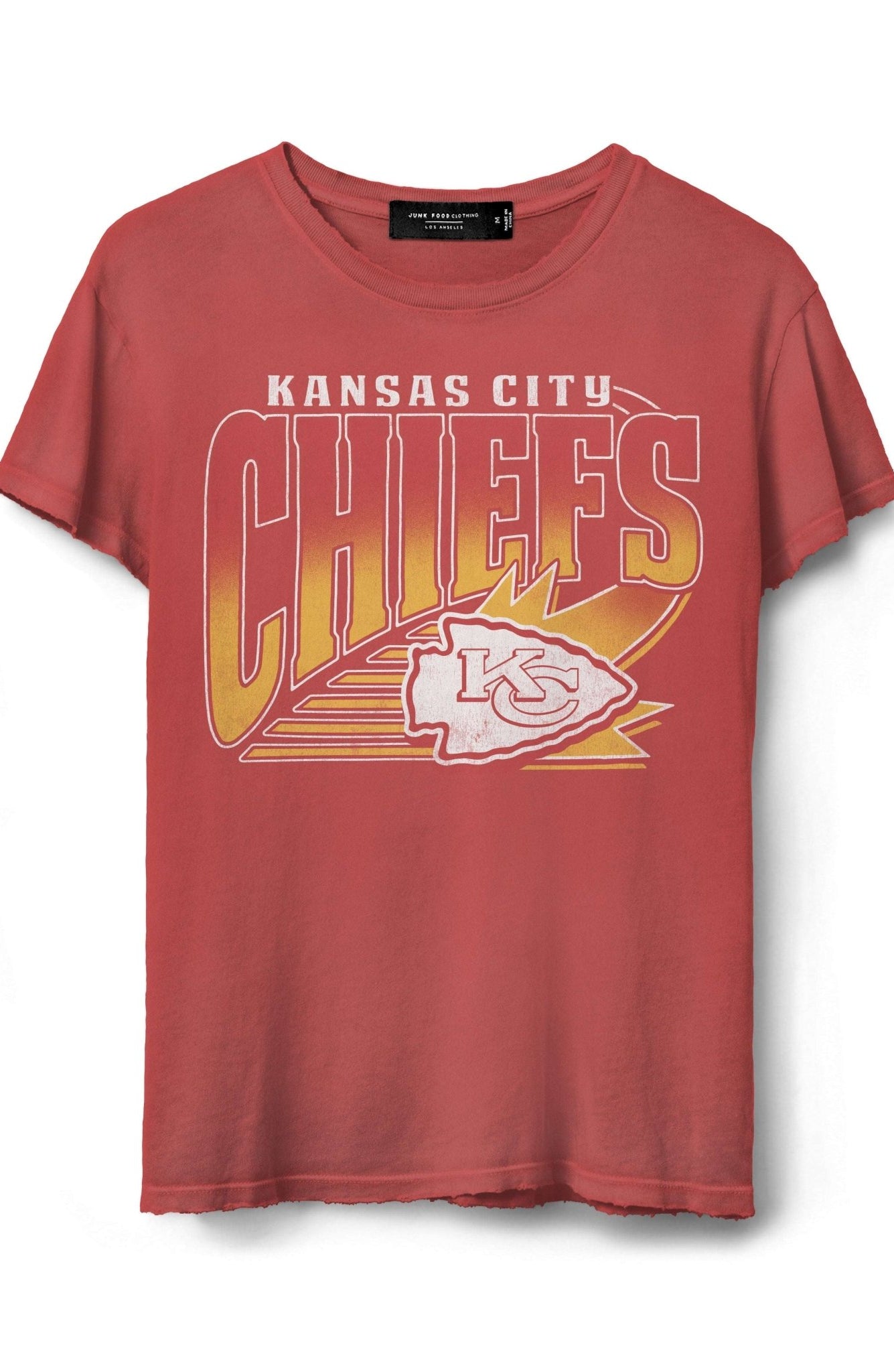 Shop Junk Food JUNKFOOD Kansas City Chiefs T-Shirt as seen on Taylor Swift T-Shirt for women – premium loungewear and festival fashion at Spoiled Brat