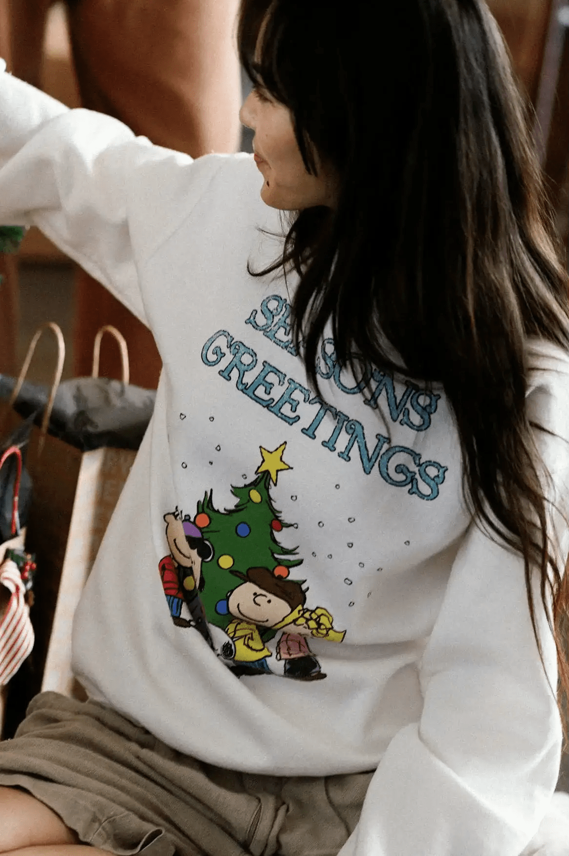JUNKFOOD Peanuts Seasons Greetings Christmas Jumper - Spoiled Brat