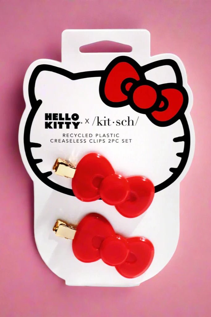 Shop Kitsch Hello Kitty x Kitsch Recycled Plastic Creaseless Clips 2pc Set Hair Band for women – premium loungewear and festival fashion at Spoiled Brat