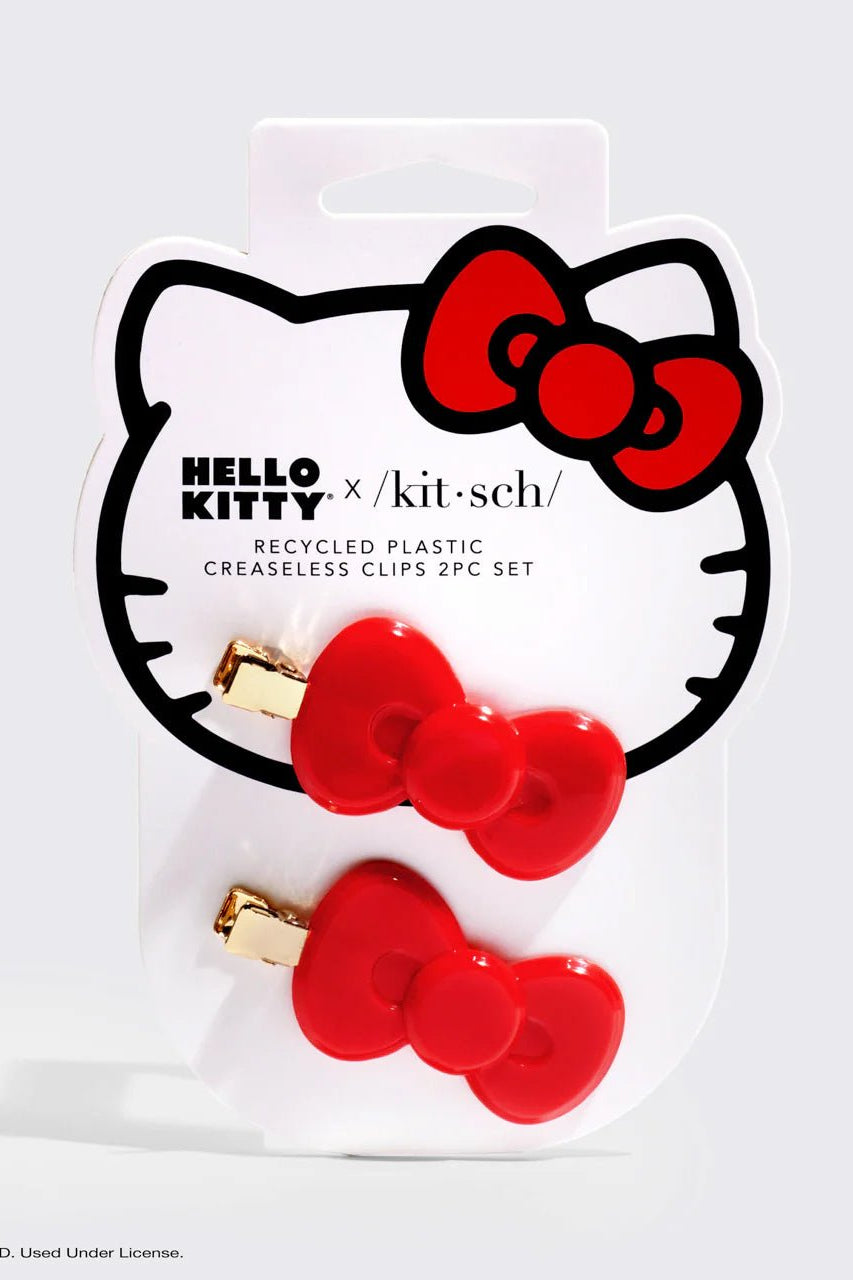 Shop Kitsch Hello Kitty x Kitsch Recycled Plastic Creaseless Clips 2pc Set Hair Band for women – premium loungewear and festival fashion at Spoiled Brat