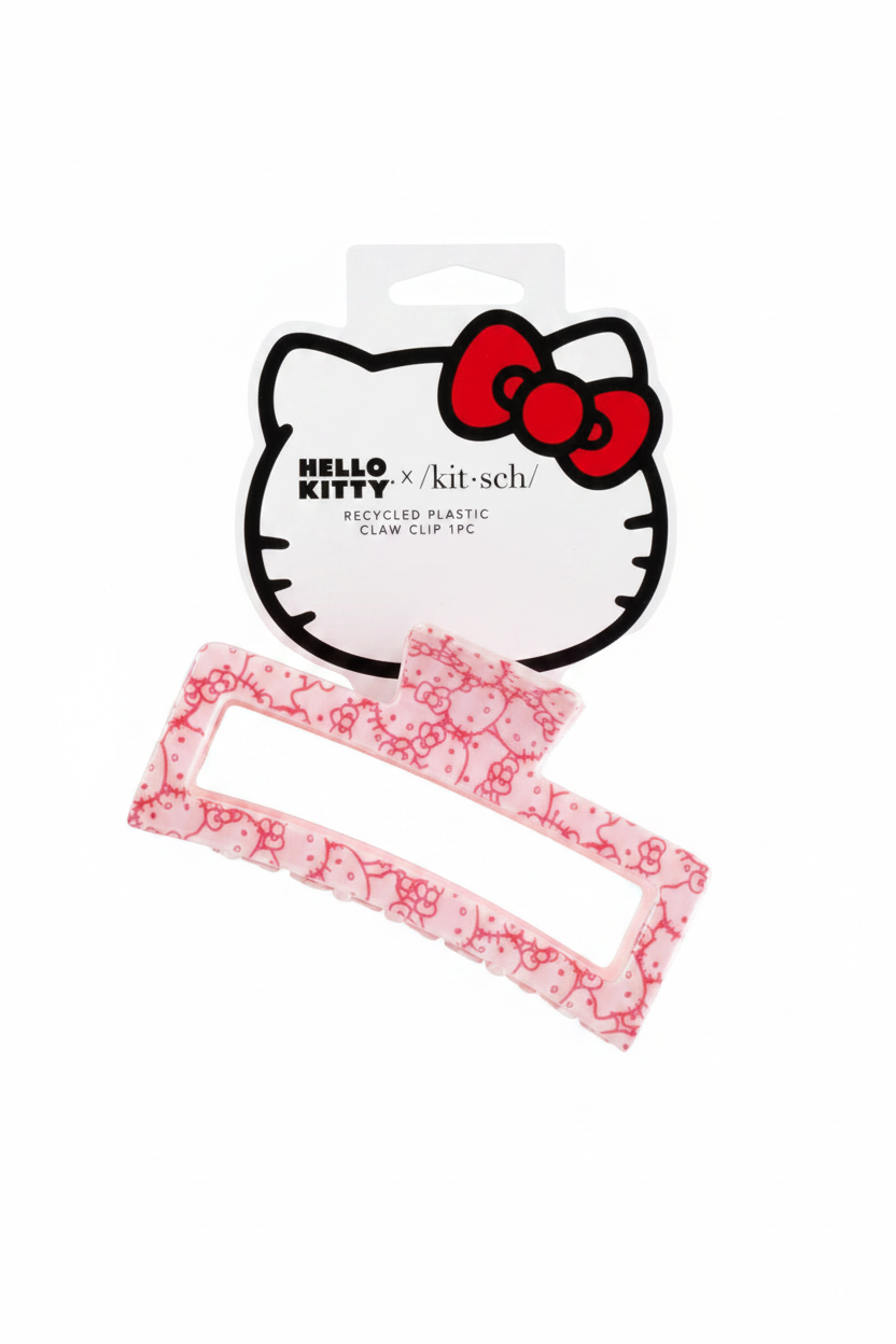 Hello Kitty plastic claw clip on a white background