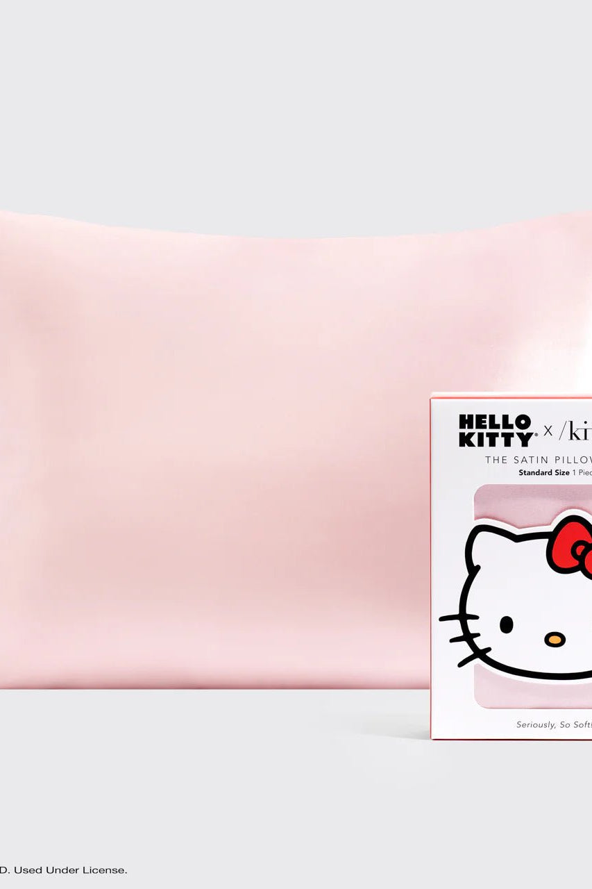 Hello Kitty x Kitsch Satin Pillowcase - Solid Pink Hello Kitty Face by Kitsch – Pillow – Pink | Spoiled Brat UK