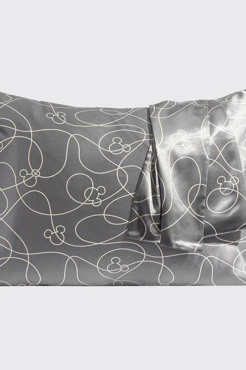 Kitsch & Mickey and Minnie Satin Pillowcase Standard Mickey Maze by Kitsch – Pillow – Grey | Spoiled Brat UK