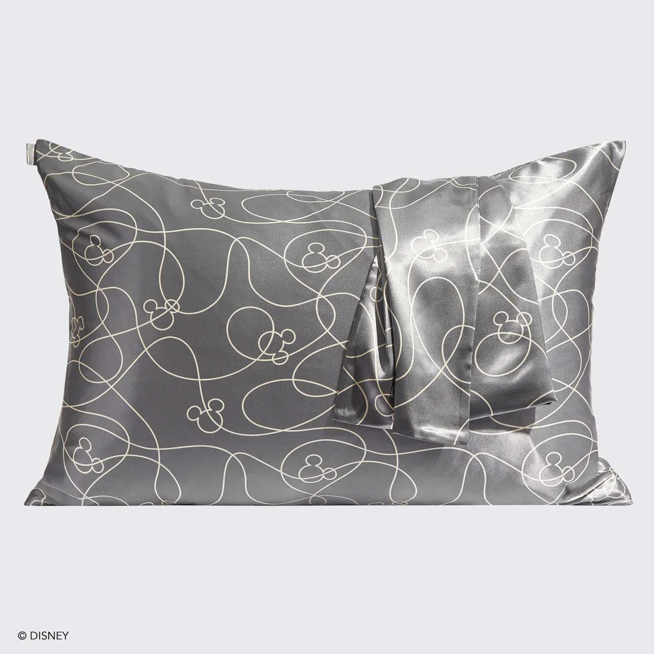 Kitsch & Mickey and Minnie Satin Pillowcase Standard Mickey Maze by Kitsch – Pillow – Grey | Spoiled Brat UK