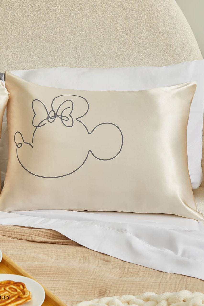 Kitsch & Mickey and Minnie Satin Pillowcase Standard Mr. Mouse by Kitsch – Pillow – Cream | Spoiled Brat UK