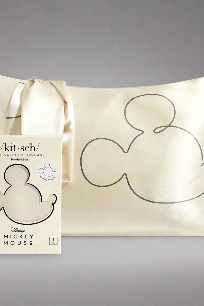 Kitsch & Mickey and Minnie Satin Pillowcase Standard Mr. Mouse by Kitsch – Pillow – Cream | Spoiled Brat UK