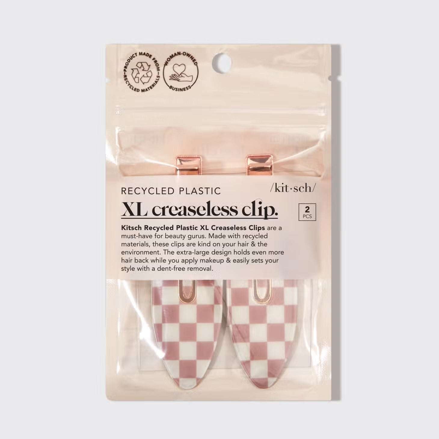 Shop Kitsch Kitsch Recycled Plastic Xl Creaseless Hair Clips 2pc Set Hair Slides for women – premium loungewear and festival fashion at Spoiled Brat