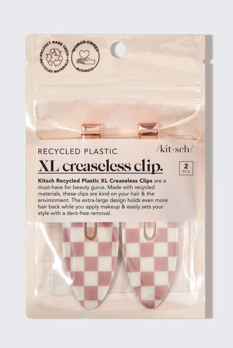 Shop Kitsch Kitsch Recycled Plastic Xl Creaseless Hair Clips 2pc Set Hair Slides for women – premium loungewear and festival fashion at Spoiled Brat