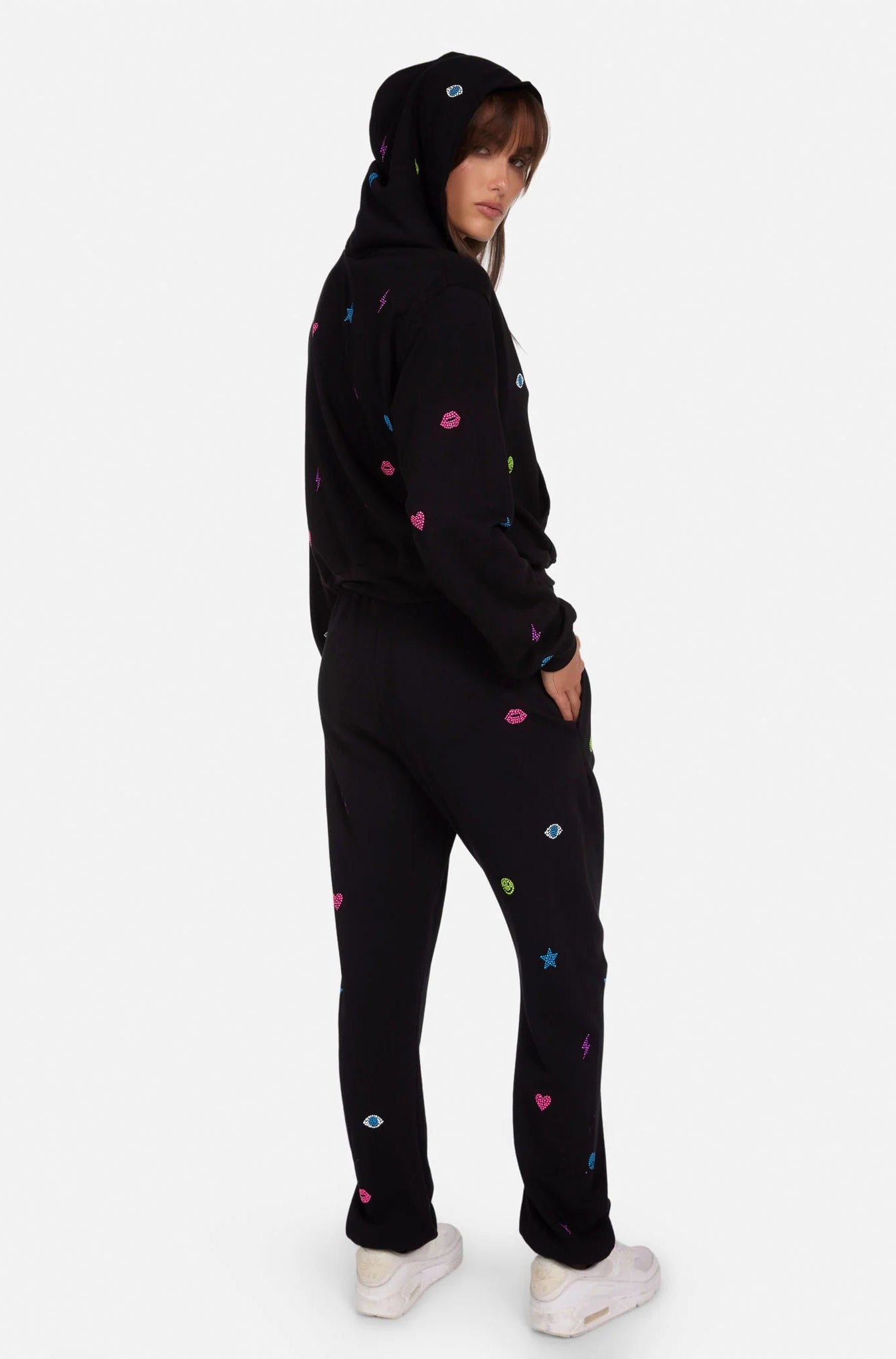 Shop Lauren Moshi Lauren Moshi Chantria Neon Stud Elements Sweatpants Sweatpants for women – premium loungewear and festival fashion at Spoiled Brat