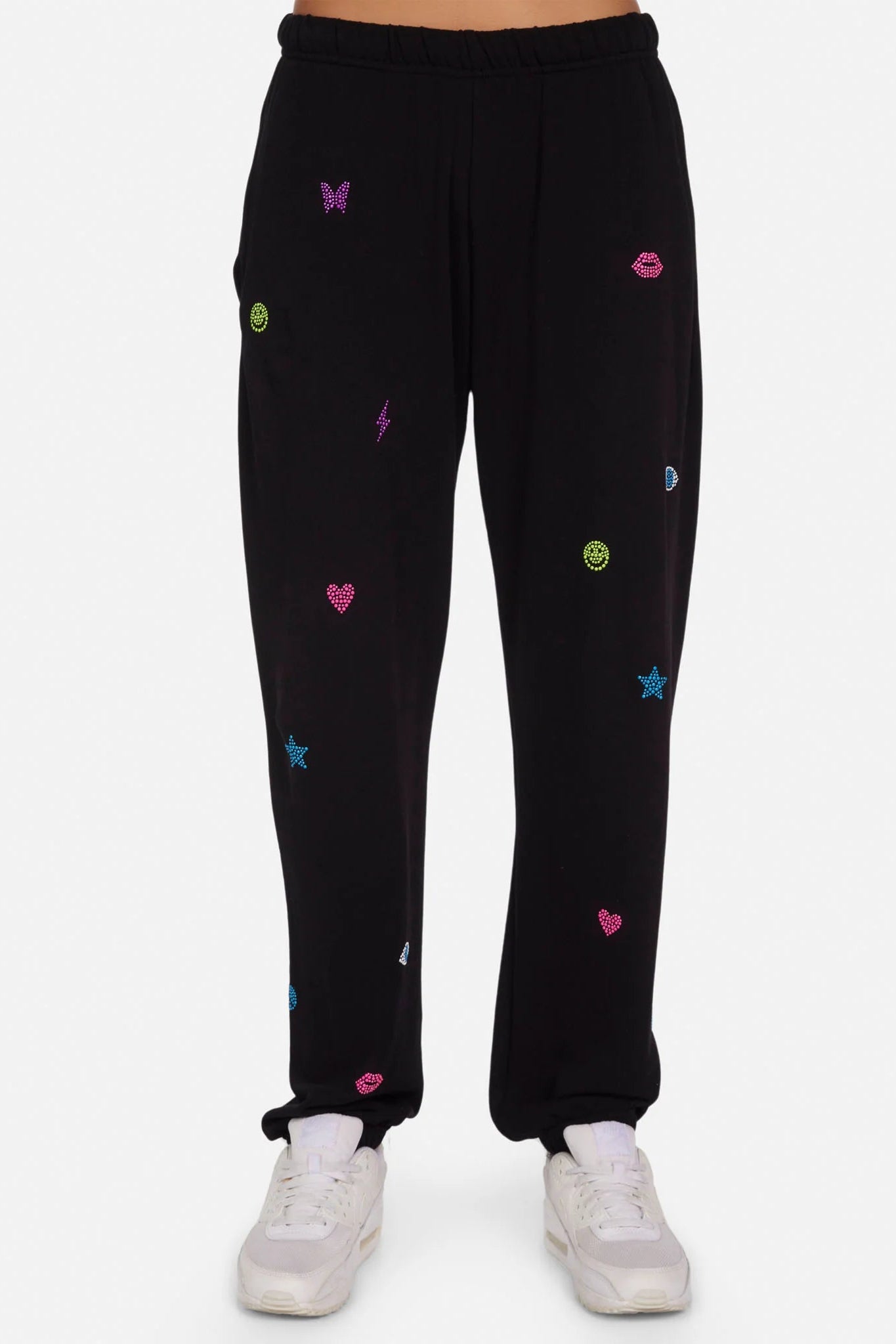 Shop Lauren Moshi Lauren Moshi Chantria Neon Stud Elements Sweatpants Sweatpants for women – premium loungewear and festival fashion at Spoiled Brat