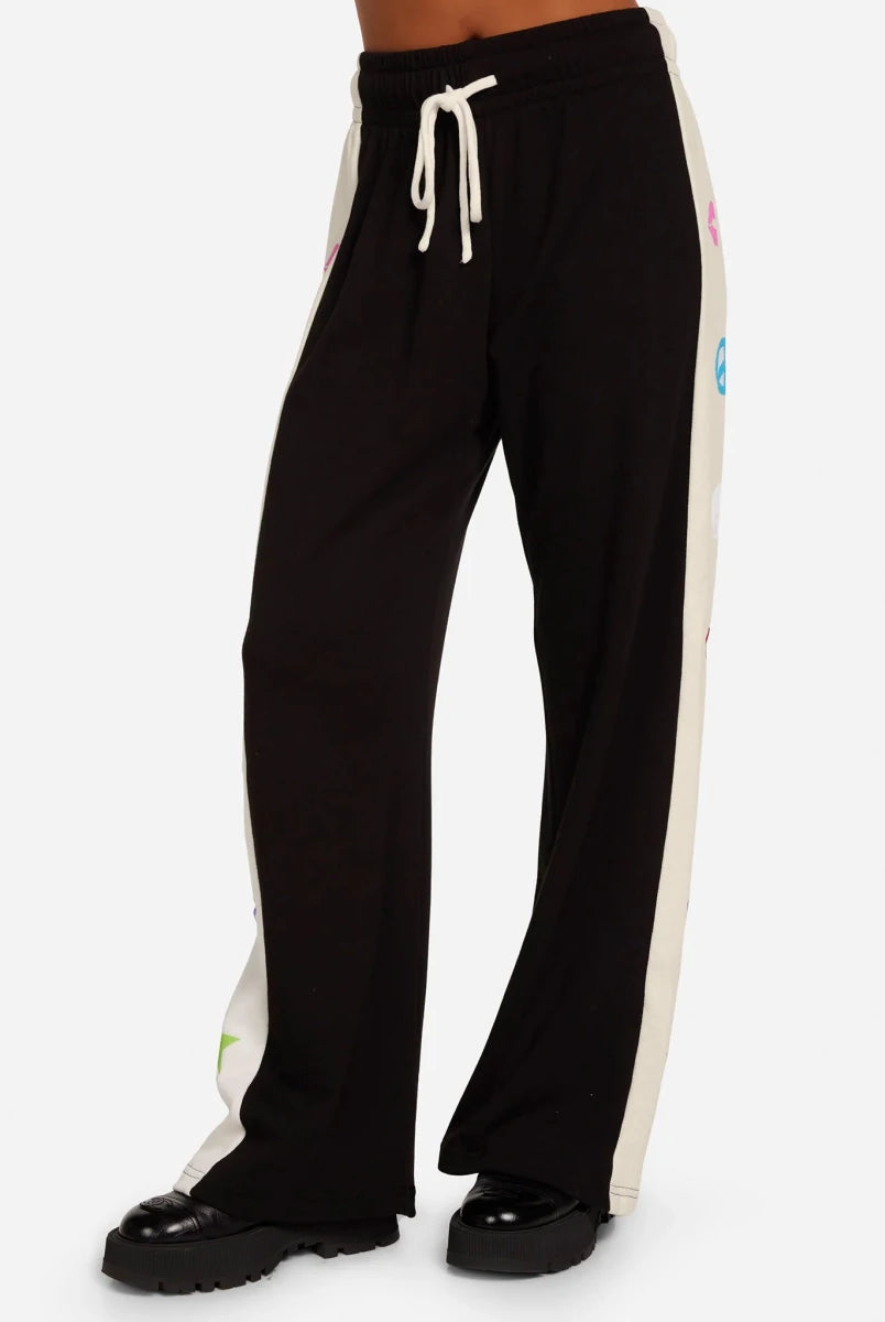 Shop Lauren Moshi Lauren Moshi Destri Elements Trousers as seen on Courtney Green Joggers for women – premium loungewear and festival fashion at Spoiled Brat