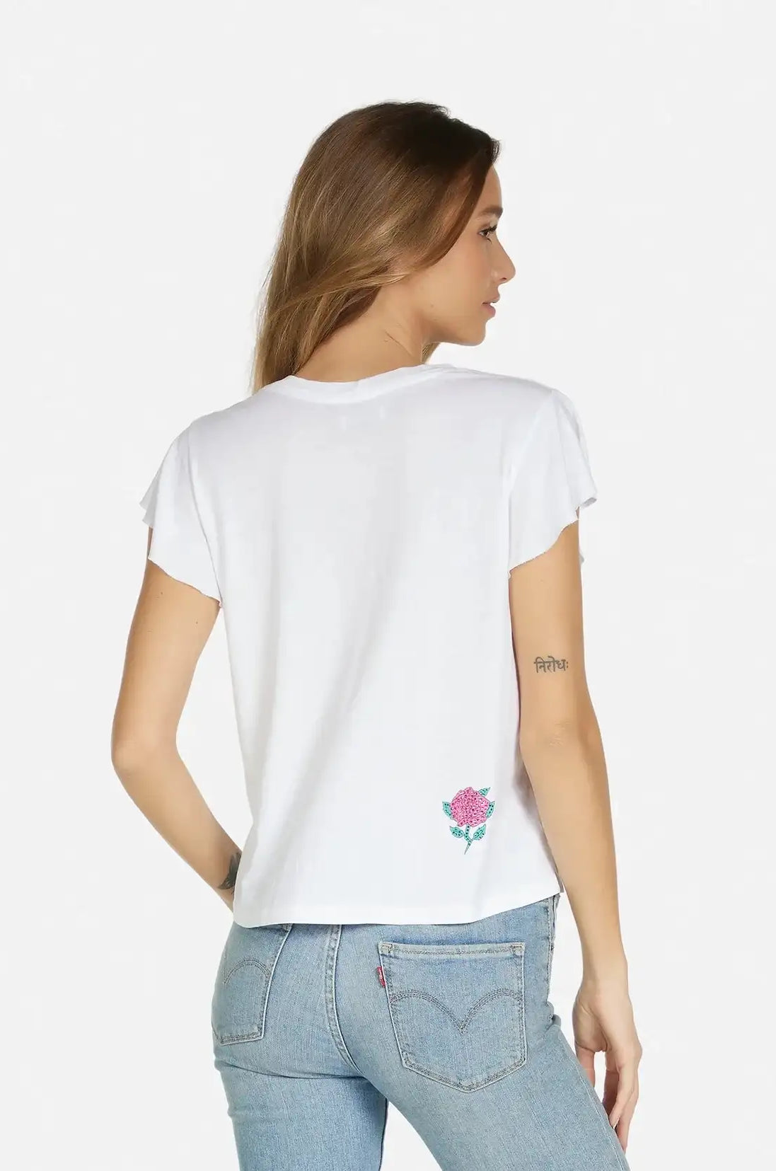 Lauren Moshi Estee Crystal Roses T-Shirt T-Shirt by Lauren Moshi as seen on celebrities