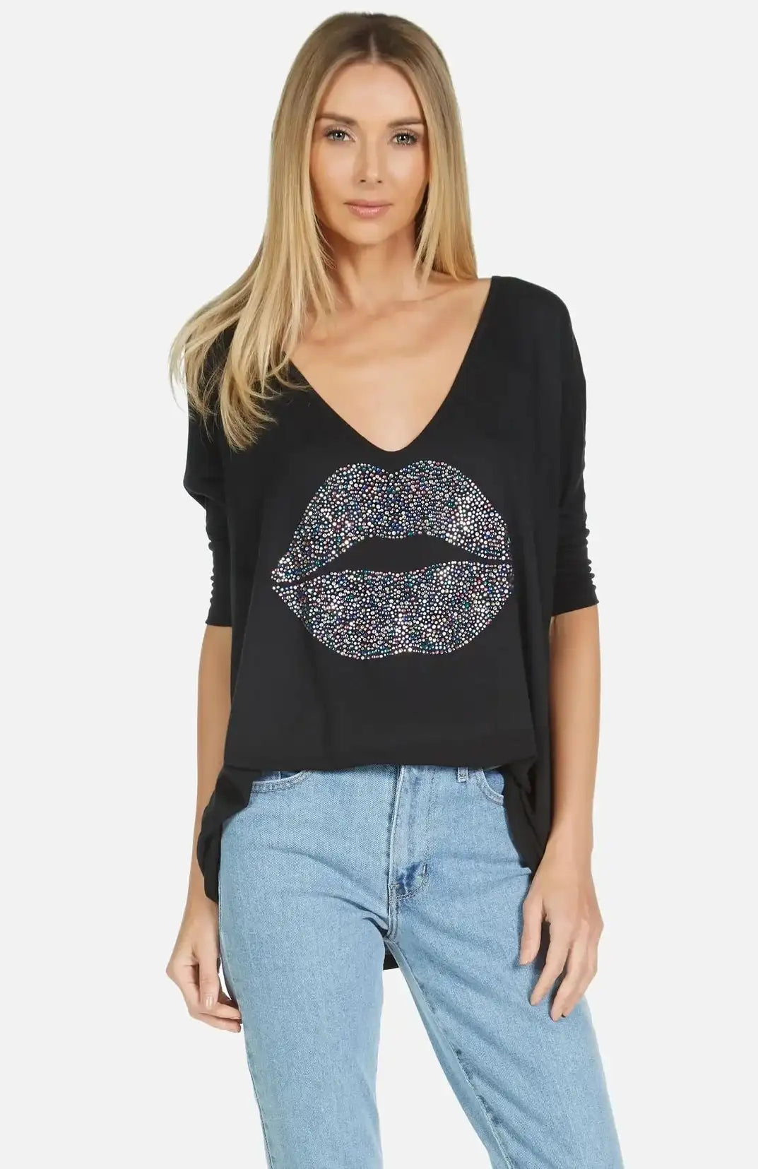 Lauren Moshi Eva Sprinkle Lip T-Shirt T-Shirt by Lauren Moshi as seen on celebrities