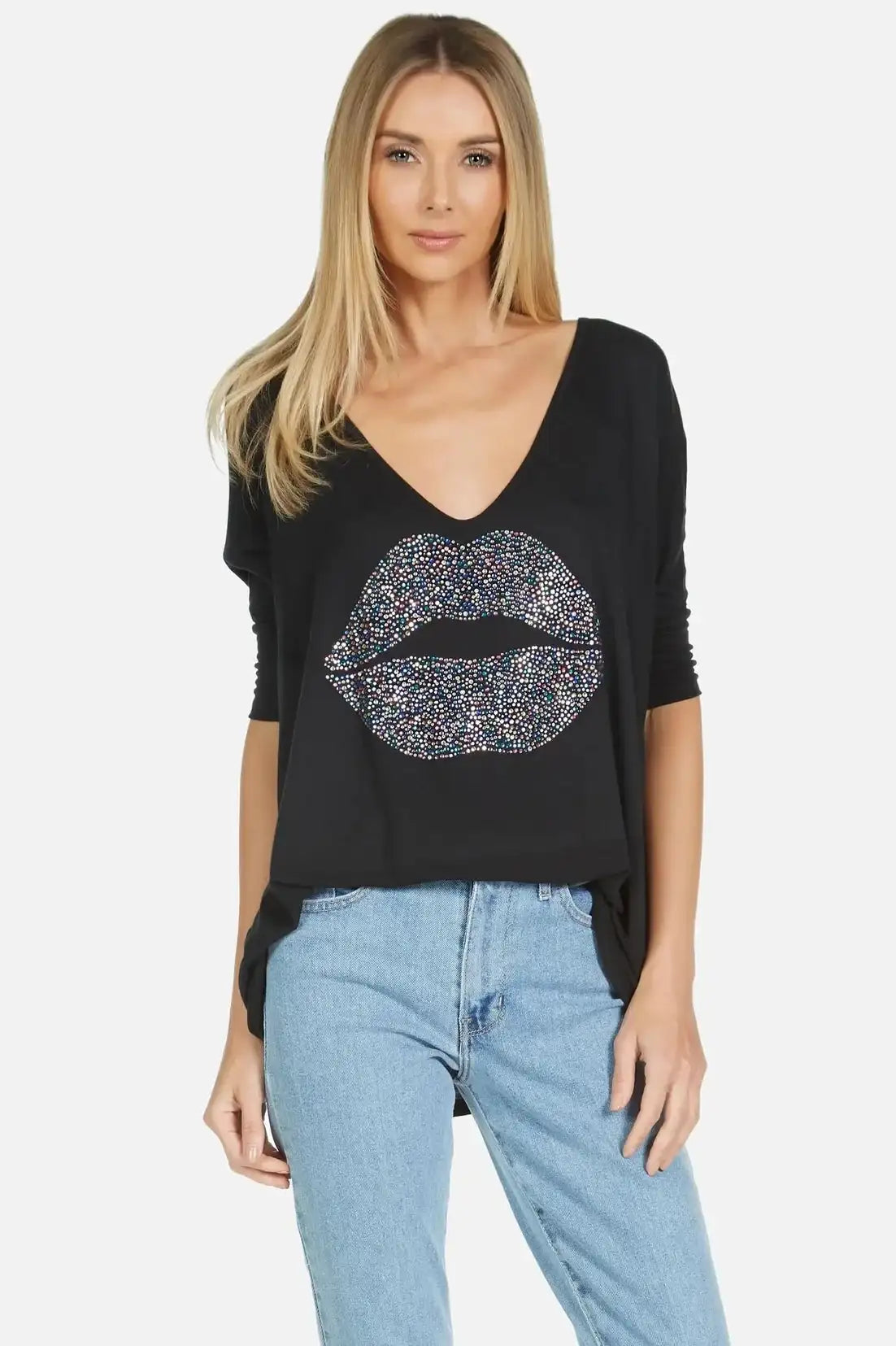 Lauren Moshi Eva Sprinkle Lip T-Shirt T-Shirt by Lauren Moshi as seen on celebrities