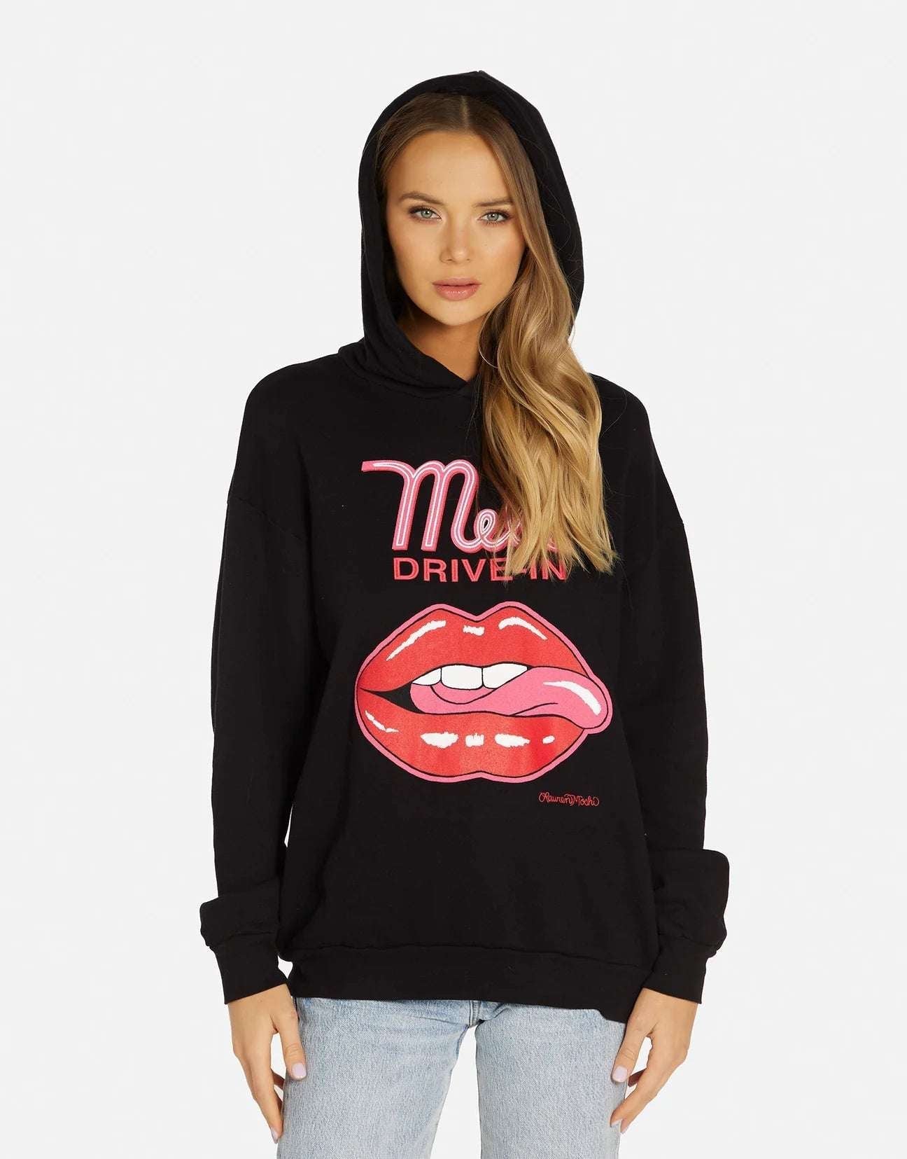 Lauren Moshi Harmony Mels Drive-In Hooded Sweater by Lauren Moshi – Sweatshirt – XS | Spoiled Brat UK